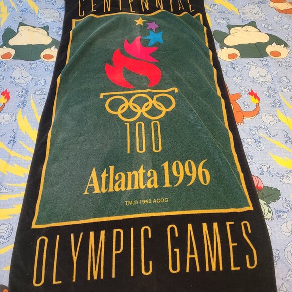 1996 Olympics Atlanta Centennial Beach Towel Olympic Games USA Bath Towel 54x26 - Picture 1 of 11
